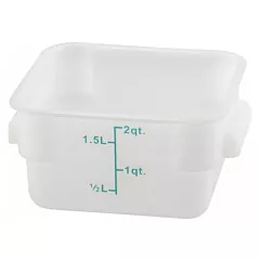 Winco 2 Qt Food Storage Container, White