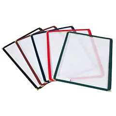 Winco Single Pocket Menu Cover, Red, 9.3