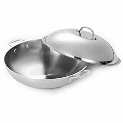 Cuisinox Super Elite 6 Qt Wok with Lid, Stainless Steel(POT-4362)