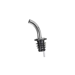 Winco Metal Pourer, Gooseneck Spout, Black Plastic Stopper