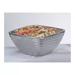 Vollrath 5.2 Qt Double Wall Square Beehive Serving Bowl, Stainless Steel