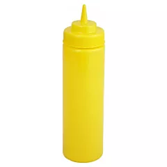 Winco 16 Oz Wide Mouth Squeeze Bottle 6 /Pack, Yellow - PSW-16Y