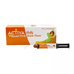 Pulpdent ACTIVA BioACTIVE Kids Single Kit: 5g syringe + 10 Automix tips - Pediatric/Opaque white shade