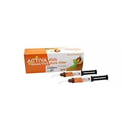 Pulpdent ACTIVA BioACTIVE Kids Twin Pack Kit: 10g (2×5g/3mL syringes) + 20 Automix tips, Universal shade (ShadeFusion)