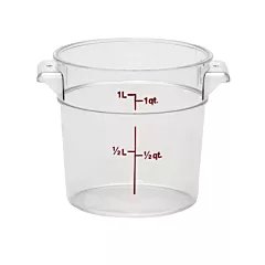 Cambro RFSCW1, 1 Qt Round Food Storage Container, Clear