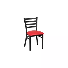 Royal Industries Side Chair with Red Vinyl Seat & Black Metal Frame