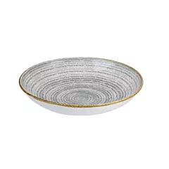 Churchill Studio Prints Homespun 15 Oz Coupe Bowl, Stone Grey 12/Case(SPSGEVB71)