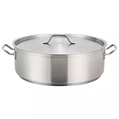 Winco 20 Qt Braiser with Cover Stainless Steel(SSLB-20)