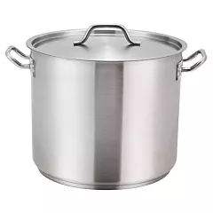 Winco 32 Qt Stock Pot Stainless Steel with Cover