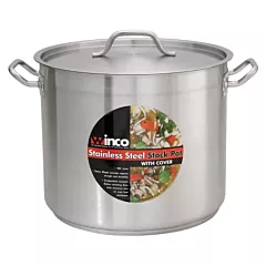 Winco 80 Qt Stock Pot Stainless Steel with Cover