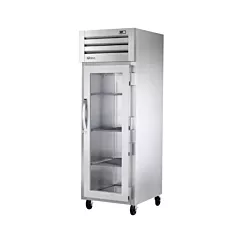 True Reach-In Refrigerator Single Glass Door 7 Shelves Including Casters*(STR1RVLD-1G)