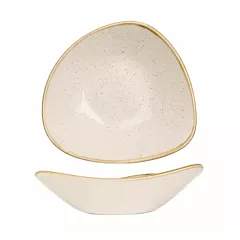 Churchill Stonecast 21 Oz Triangle Bowl, Barley White 12/Case(SWHSTRB91)
