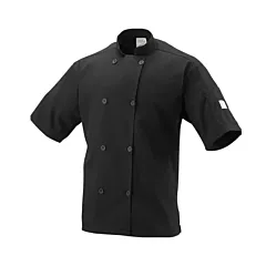 Mercer Culinary Short Sleeve Chef Jacket with Full Mesh Back, Black, Small