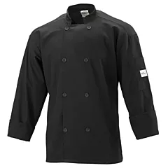 Mercer Culinary Long Sleeve Chef Jacket with Full Mesh Back, Black, X-Small