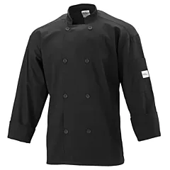 Mercer Culinary Long Sleeve Chef Jacket with Full Mesh Back, Black, X-Large
