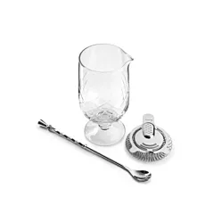 Final Touch Extra-Large Stemmed Yarai Mixing Pitcher with Hawthorne Strainer