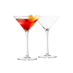 Final Touch Martini Lead-Free Crystal Glasses - Set of 2