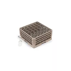 Vollrath Glass Rack with 36 Compartments & 3 Extenders - Yellow