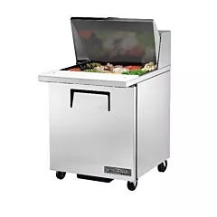 True TSSU-27-12M-B Sandwich / Salad 12 Pan Refrigerated Megatop Prep Table with 1 Door