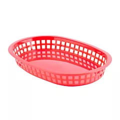 TableCraft Chicago Oval Platter Basket, Red, 10.5