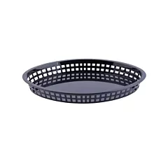TableCraft Texas Oval Platter Basket, Black, 12.8