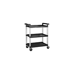 Winco Three Tier Utility Cart, Black - 32