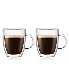 Bodum BISTRO 10 Oz Double Wall Mug Glass 2 /Set(10604-10)