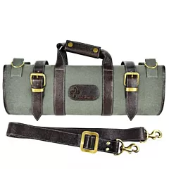 Boldric 17 Pocket Canvas Knife Bag, Green