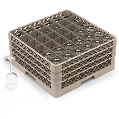 Vollrath Glass Rack with 36 Compartments & 4 Extenders - Beige