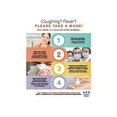 Respiratory Etiquette Sign #1 - Prevent The Spread of Respiratory Infections (English & French) Vertical