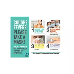 Respiratory Etiquette Sign #3 - Prevent The Spread of Respiratory Infections (English & French) Horizontal