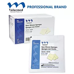 Valuemed Professional Sterile Gauze Sponges Non-Woven 4ply, 50 pouches/pkg