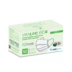 *DISCONTINUED* VIRALOC ECO Compostable Earloop Mask Level 3 White, 50/box