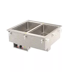 Vollrath Drop-In Hot Food Well with Infinite Controls & Manifold Drain, Holds 2 Full Size Pans(3639950)