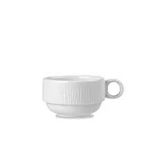 Churchill Bamboo 7 Oz Stacking Cup, White 12/Case(WHBALC201)