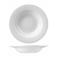 Churchill Bamboo 17.5 Oz Rimmed Bowl, White 12/Case(WHBALRSB1)