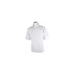 Mercer Culinary Short Sleeve Chef Jacket with Full Mesh Back, White, 2XL