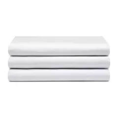  Adonis T200 Luxury Percale Double Fitted Sheets - 50/50 Cotton/Polyester Blend | White Color | Size 54x80x12 | 12-Pack