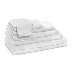Immerse Luxury Hospitality Full Terry Bath Towels - Premium 86/14 Cotton/Polyester Blend in Classic White