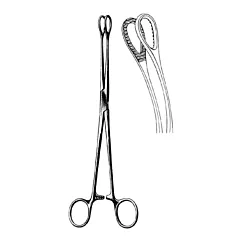 Foerster Sponge Forceps, Curved, Serrated, 9.5