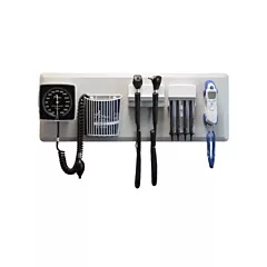 Amico Diagnostic Station with Halogen Coaxial Ophthalmoscope, Halogen Fiber Optic Otoscope, Specula Dispenser, Digital Infrared Thermometry, Aneroid, Cuff Basket, and Adult Latex-Free Cuff (VMAMICO-LGCHFHDAI)