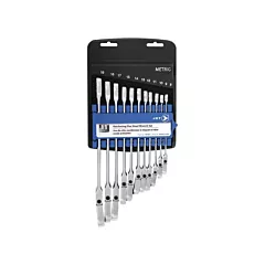 JET Jeu de clés à cliquet mixtes à tête flexible métriques, Poli, Ordinaire (700381)