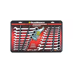 Gearwrench 72-Tooth Combination Wrench Set, 20 No. of Pieces, Imperial and Metric, Ratchet (35720-06)