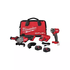 Milwaukee M18 Fuel™ Compact Impact Wrench & Grinder Kit, 18 V, Lithium-Ion (2991-22)