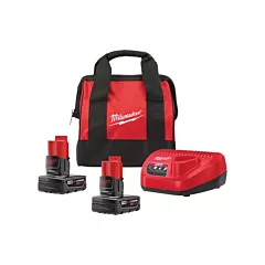 Milwaukee M12 Battery & Charger Starter Kit, 12 V, 30 min., Lithium-Ion (48-59-2442SPC)