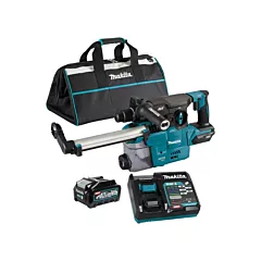 Makita XGT Brushless Cordless SDS-Plus Rotary Hammer with DX10 Dust Extraction Attachment, 1-3/16