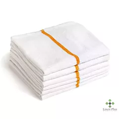 Gold + Cross 100% Cotton Terry Bar Wipes with Center Yellow Stripe - 16