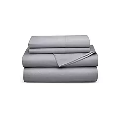 HealthGuard Twin Size 300 Thread Count Bamboo Cotton Sheet Set  -Medium Grey