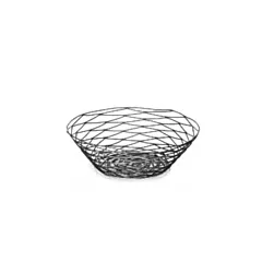 Tablecraft artisan collection powder-coated round basket, bl