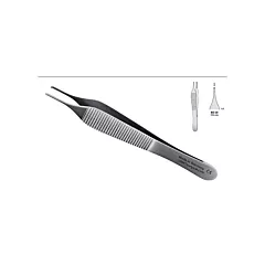 BMT Adson Stainless Steel Forceps with Teeth 1 x 2 Straight (VMBMT-BD-30)